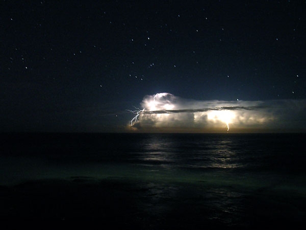 Lightning 100kms offshore Barrack Point