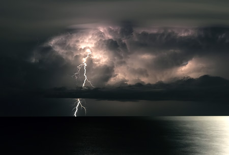 Offshore lightning show