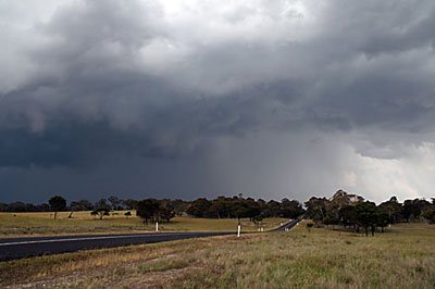 Storm begins to dump hail