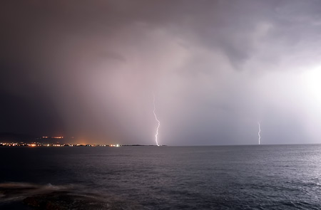 Offshore lightning show