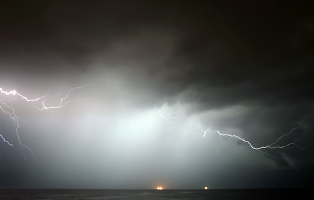 Offshore lightning show