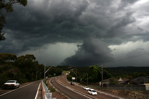 The Illawarra storm moves east over the ocean