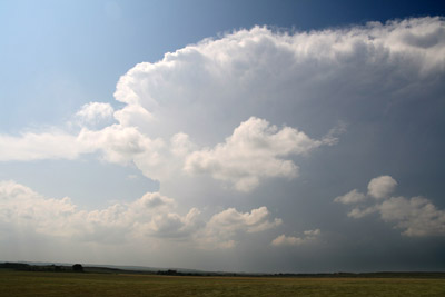 A supercell forms just west of Woodward, Oklahoma