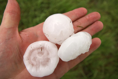 Hail from the Oklahoma cell